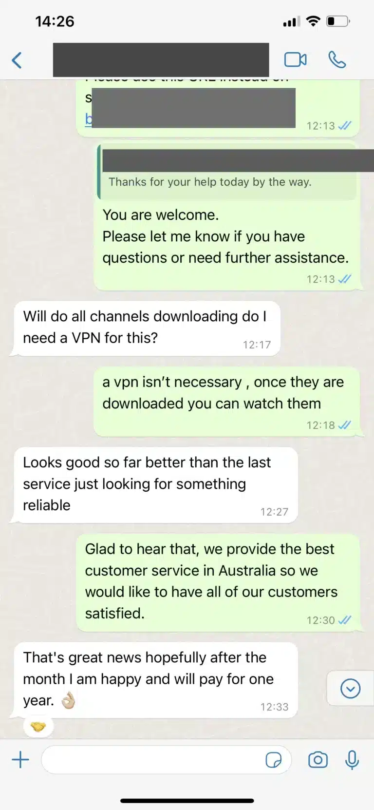 Nöjd IPTV Nordic kund omdöme - Pålitlig tjänst